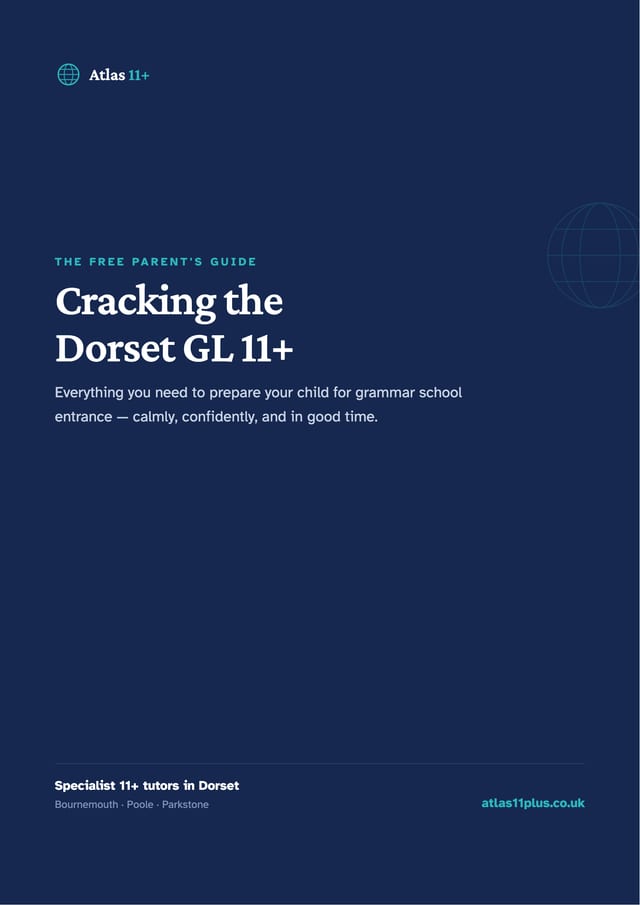 Cover of the free Atlas 11+ guide: Cracking the Dorset GL 11+